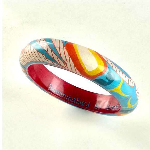 Vintage Native Haida "Hummingbird" Bracelet Signed By Artist Gordon White - Picture 2 of 12